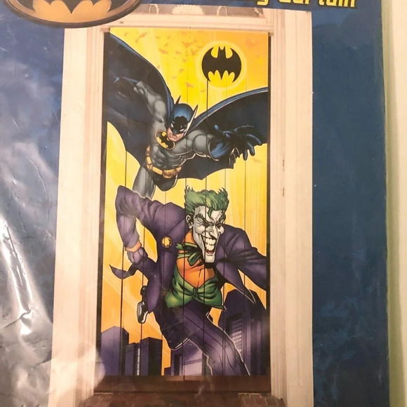 Vintage Batman  Walk Through Doorway Curtains Hallmark Party Express - Picture 4 of 14